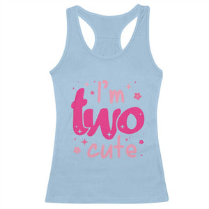 Two Birthday Girl Racerback Tank Top Pink 2nd Bday Im Two Cute TS10 Light Blue Print Your Wear