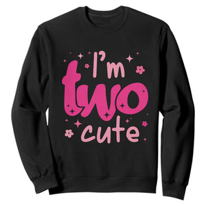 Two Birthday Girl Sweatshirt Pink 2nd Bday Im Two Cute TS10 Black Print Your Wear