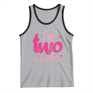 Two Birthday Girl Tank Top Pink 2nd Bday Im Two Cute TS10 Athletic Heather Black Print Your Wear