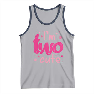 Two Birthday Girl Tank Top Pink 2nd Bday Im Two Cute TS10 Athletic Heather Navy Print Your Wear