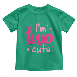 Two Birthday Girl Toddler T Shirt Pink 2nd Bday Im Two Cute TS10 Irish Green Print Your Wear