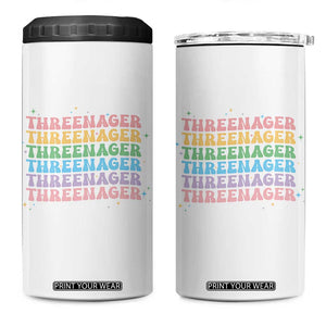 3rd Birthday 4 in 1 Can Cooler Tumbler Toddler Threenager 3 Years Old Birthday Outfit TS10 One Size: 16 oz White Print Your Wear