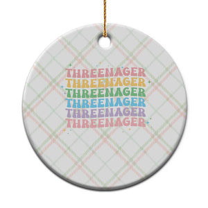 3rd Birthday Ceramic Ornament Toddler Threenager 3 Years Old Birthday Outfit TS10 1pc Christmas Plaid Print Your Wear
