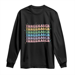 3rd Birthday Long Sleeve Shirt Toddler Threenager 3 Years Old Birthday Outfit TS10 Black Print Your Wear