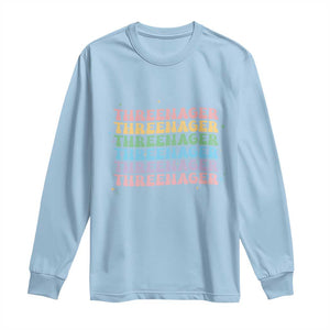 3rd Birthday Long Sleeve Shirt Toddler Threenager 3 Years Old Birthday Outfit TS10 Light Blue Print Your Wear