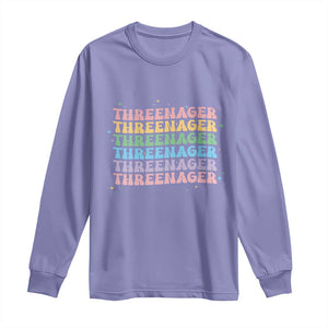 3rd Birthday Long Sleeve Shirt Toddler Threenager 3 Years Old Birthday Outfit TS10 Violet Print Your Wear