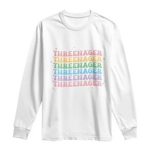 3rd Birthday Long Sleeve Shirt Toddler Threenager 3 Years Old Birthday Outfit TS10 White Print Your Wear