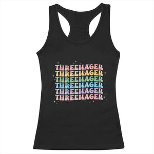 3rd Birthday Racerback Tank Top Toddler Threenager 3 Years Old Birthday Outfit TS10 Black Print Your Wear