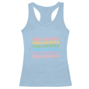 3rd Birthday Racerback Tank Top Toddler Threenager 3 Years Old Birthday Outfit TS10 Light Blue Print Your Wear
