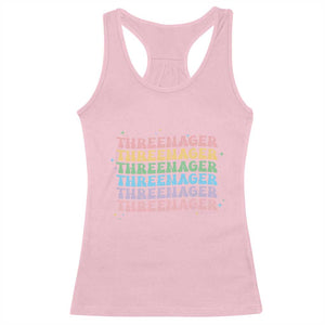 3rd Birthday Racerback Tank Top Toddler Threenager 3 Years Old Birthday Outfit TS10 Light Pink Print Your Wear