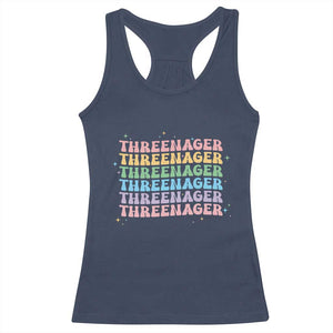 3rd Birthday Racerback Tank Top Toddler Threenager 3 Years Old Birthday Outfit TS10 Navy Print Your Wear