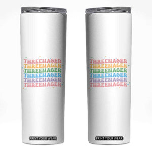 3rd Birthday Skinny Tumbler Toddler Threenager 3 Years Old Birthday Outfit TS10 White Print Your Wear