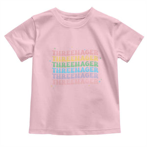 3rd Birthday Toddler T Shirt Toddler Threenager 3 Years Old Birthday Outfit TS10 Light Pink Print Your Wear