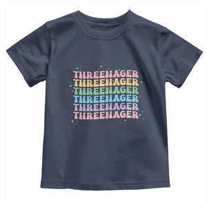 3rd Birthday Toddler T Shirt Toddler Threenager 3 Years Old Birthday Outfit TS10 Navy Print Your Wear