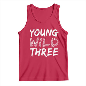 Toddler 3rd Birthday Tank Top Young Wild And Three TS10 Red Print Your Wear