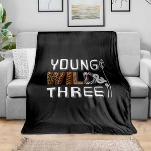 3rd Birthday Throw Blanket Young Wild And Three Safari Zoo Party TS10 Print Your Wear