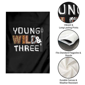 3rd Birthday Garden Flag Young Wild And Three Safari Zoo Party TS10 Print Your Wear