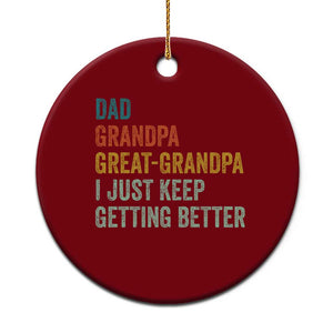 Funny Dad Great Grandpa Ceramic Ornament Retro Fathers Day TS10 1pc Red Print Your Wear