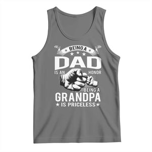 Being A Dad Is An Honor Being A Grandpa is Priceless Tank Top TS10 Black Heather Print Your Wear