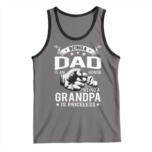 Being A Dad Is An Honor Being A Grandpa is Priceless Tank Top TS10 Deep Heather Black Print Your Wear