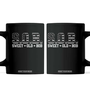 Funny Bob Coffee Mug Fathers Day Dad Sweet Old Bob Retro USA Flag TS10 Black Print Your Wear