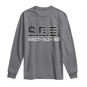 Funny Bob Long Sleeve Shirt Fathers Day Dad Sweet Old Bob Retro USA Flag TS10 Charcoal Print Your Wear