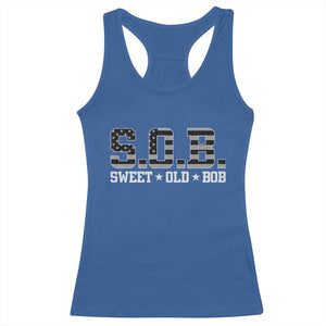 Funny Bob Racerback Tank Top Fathers Day Dad Sweet Old Bob Retro USA Flag TS10 Royal Blue Print Your Wear