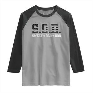Funny Bob Raglan Shirt Fathers Day Dad Sweet Old Bob Retro USA Flag TS10 Sport Gray Black Print Your Wear