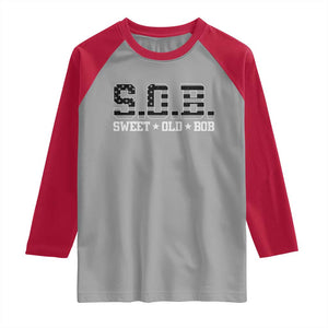 Funny Bob Raglan Shirt Fathers Day Dad Sweet Old Bob Retro USA Flag TS10 Sport Gray Red Print Your Wear