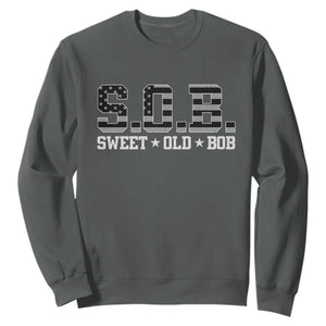 Funny Bob Sweatshirt Fathers Day Dad Sweet Old Bob Retro USA Flag TS10 Dark Heather Print Your Wear