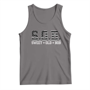 Funny Bob Tank Top Fathers Day Dad Sweet Old Bob Retro USA Flag TS10 Deep Heather Print Your Wear