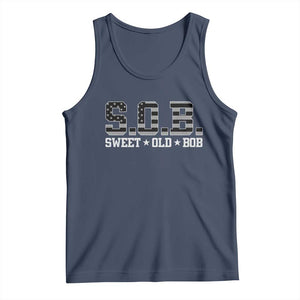 Funny Bob Tank Top Fathers Day Dad Sweet Old Bob Retro USA Flag TS10 Navy Print Your Wear
