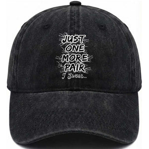 Funny Sneaker Fan Washed Cotton Baseball Cap Sneakers Collecting Just One More Pair I Swear TS10 Print Your Wear