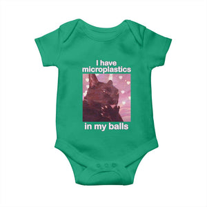 Funny Cat Meme Baby Onesie I Have Microplastics In My Balls Dank Meme TS10 Irish Green Print Your Wear