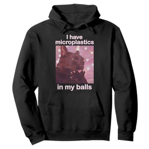 Funny Cat Meme Hoodie I Have Microplastics In My Balls Dank Meme TS10 Black Print Your Wear