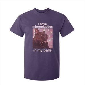 Funny Cat Meme T Shirt For Kid I Have Microplastics In My Balls Dank Meme TS10 Purple Print Your Wear