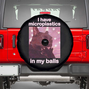 Funny Cat Meme Spare Tire Cover I Have Microplastics In My Balls Dank Meme TS10 Black Print Your Wear