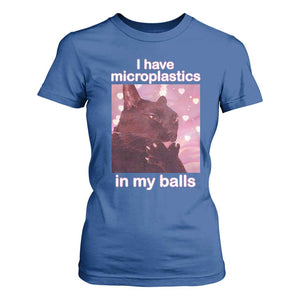 Funny Cat Meme T Shirt For Women I Have Microplastics In My Balls Dank Meme TS10 Royal Blue Print Your Wear