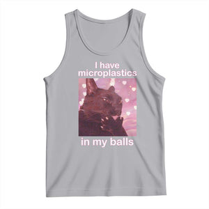 Funny Cat Meme Tank Top I Have Microplastics In My Balls Dank Meme TS10 Athletic Heather Print Your Wear