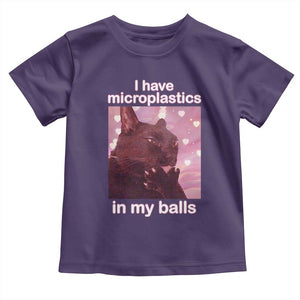 Funny Cat Meme Toddler T Shirt I Have Microplastics In My Balls Dank Meme TS10 Purple Print Your Wear