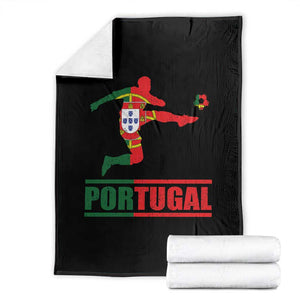 Portugal Soccer Throw Blanket Portuguese Flag Futebol Football Player TS10 Black Print Your Wear