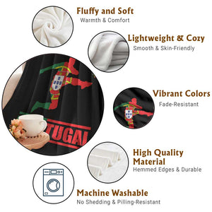 Portugal Soccer Throw Blanket Portuguese Flag Futebol Football Player TS10 Print Your Wear