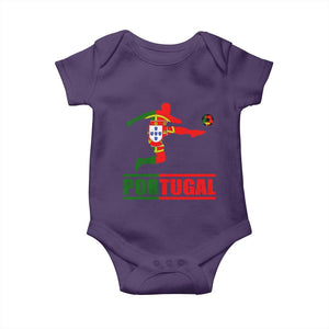Portugal Soccer Baby Onesie Portuguese Flag Futebol Football Player TS10 Purple Print Your Wear