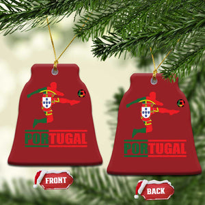 Portugal Soccer Christmas Ornament Portuguese Flag Futebol Football Player TS10 Bell Flake Red Print Your Wear