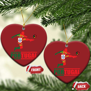Portugal Soccer Christmas Ornament Portuguese Flag Futebol Football Player TS10 Heart Red Print Your Wear