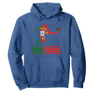 Portugal Soccer Hoodie Portuguese Flag Futebol Football Player TS10 Royal Blue Print Your Wear