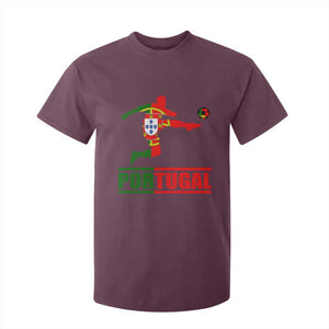 Portugal Soccer T Shirt For Kid Portuguese Flag Futebol Football Player TS10 Maroon Print Your Wear