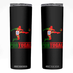 Portugal Soccer Skinny Tumbler Portuguese Flag Futebol Football Player TS10 Black Print Your Wear