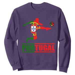 Portugal Soccer Sweatshirt Portuguese Flag Futebol Football Player TS10 Purple Print Your Wear