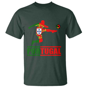 Portugal Soccer T Shirt Portuguese Flag Futebol Football Player TS10 Dark Forest Green Print Your Wear